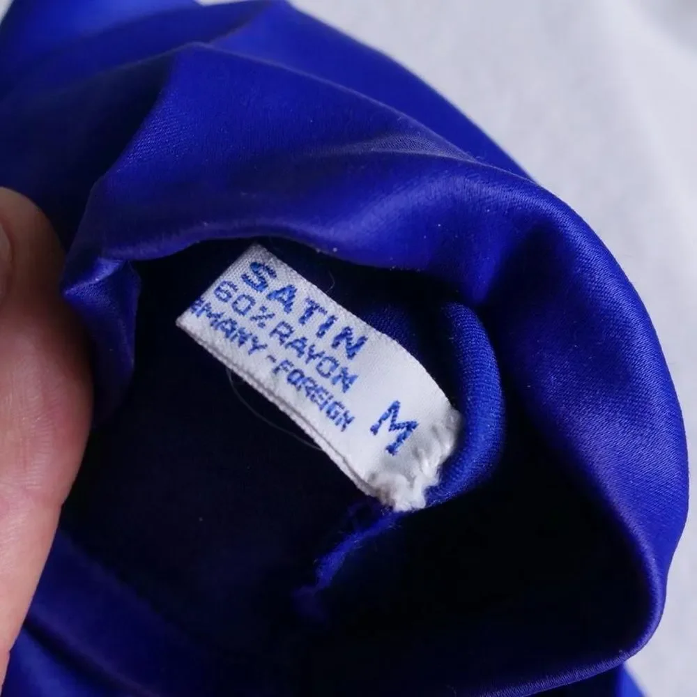 50s cobalt blue satin ball‎ gloves